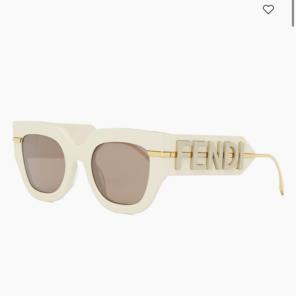 Fendi Cream Sunglasses with Gold Details